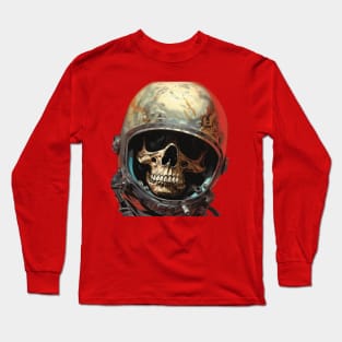 Skeleton in An Astronaut Helmet Long Sleeve T-Shirt